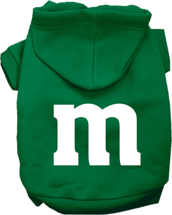 The M Costume Screen Print Dog Hoodie Emerald Green Size XS